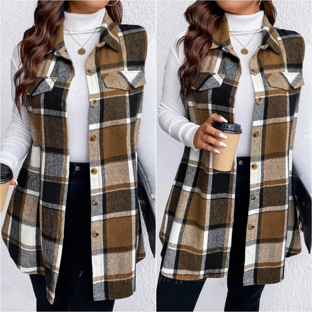 Julia Cozy Check-In Vest - Camel